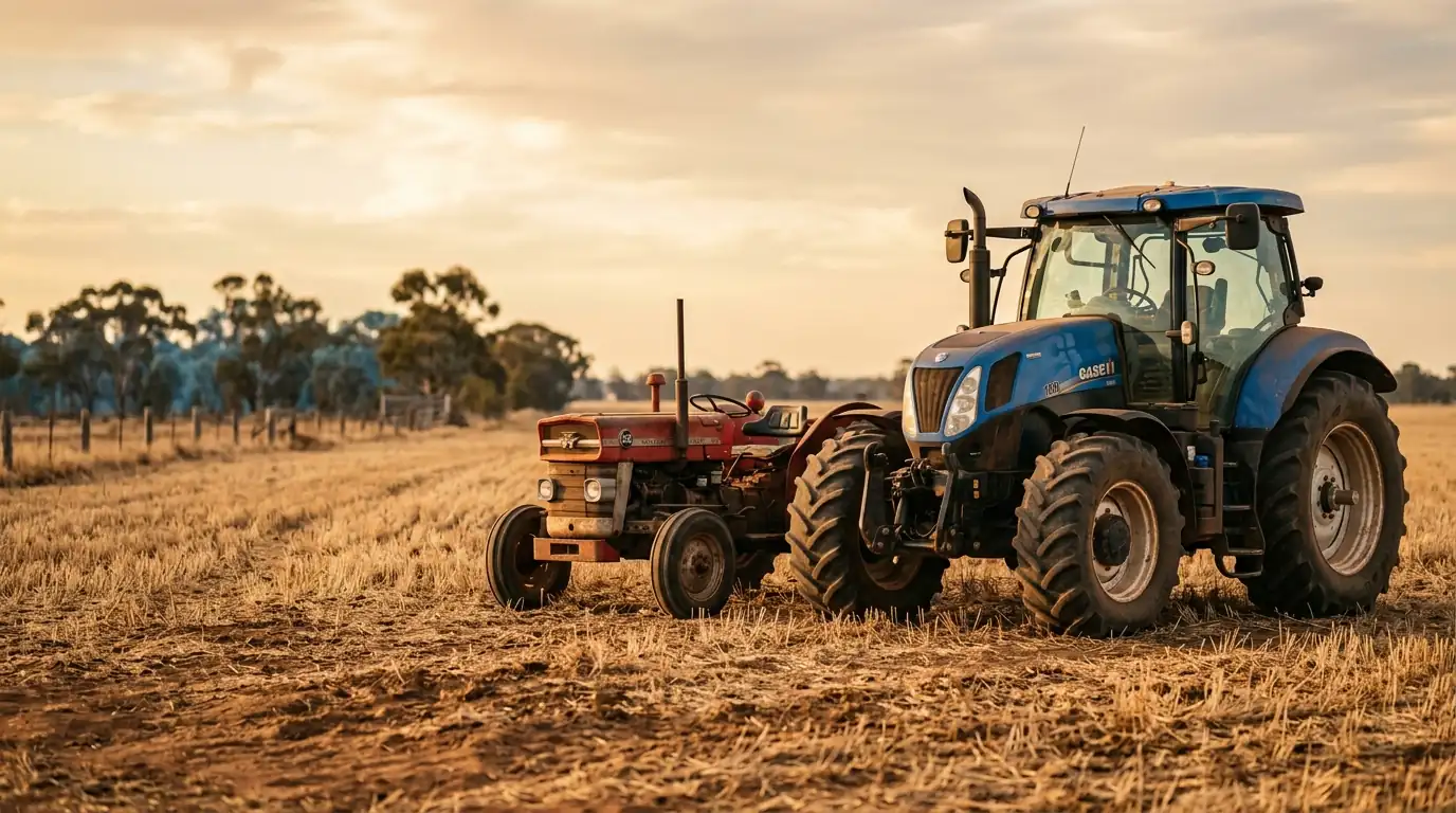 tractors on farm