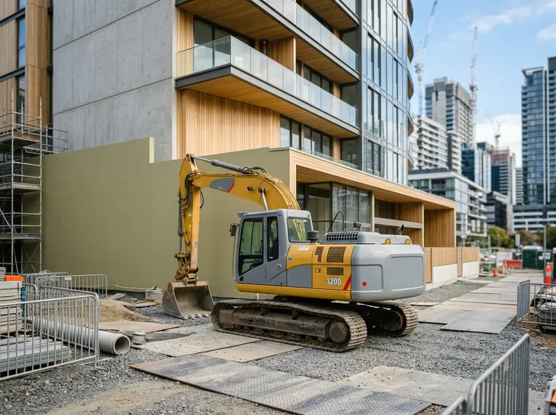 Excavator work site