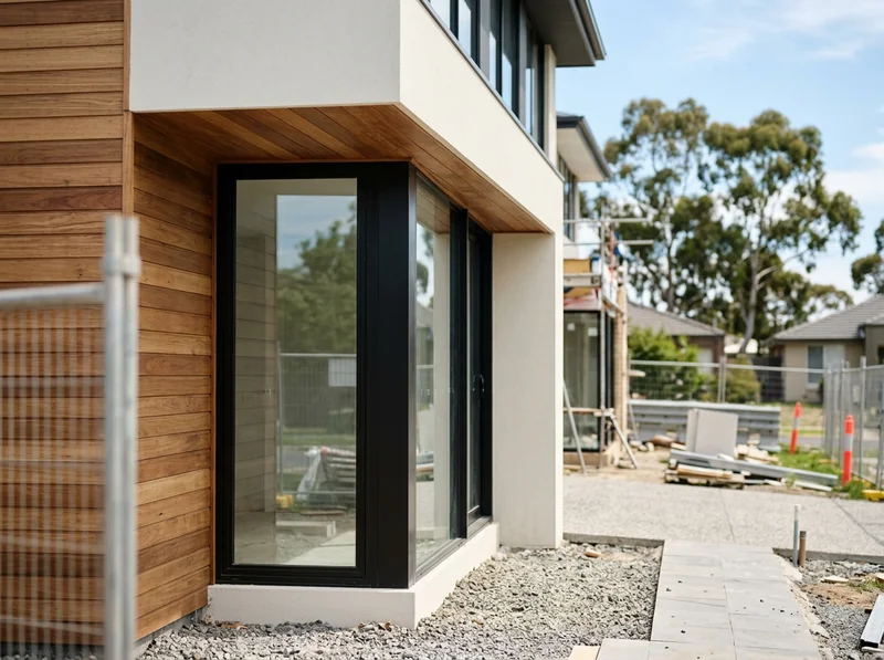 Mortgage broker discussing construction loan options with clients planning a new home build